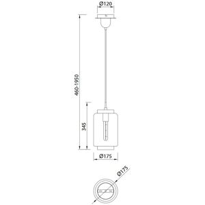 Inspire Lighting Jarras Ceiling Pendant - Vintage Glass - 20cm - Copper Inspire Lighting Jarras Ceiling Pendant - Vintage Glass - 20cm - Copper