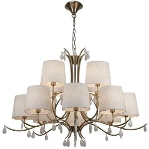 Inspired Lighting Andrea Ceiling Pendant - 100cm - Antique Brass - White Shades Inspired Lighting Andrea Ceiling Pendant - 100cm - Antique Brass - White Shades