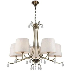 Inspired Lighting Andrea Ceiling Pendant - 81.5cm, 5 x E14, Antique Brass - Ceiling Pendant Inspired Lighting Andrea Ceiling Pendant - 81.5cm, 5 x E14, Antique Brass - Ceiling Pendant