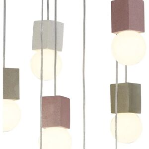 Inspired Lighting Galaxia Pendant Square - 9 Light E27 - White, Grey, Red Cement Inspired Lighting Galaxia Pendant Square - 9 Light E27 - White, Grey, Red Cement
