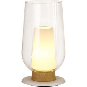 Inspired Lighting Nora Table Lamp - Frosted Glass, White/Wood - Table Lamp Inspired Lighting Nora Table Lamp - Frosted Glass, White/Wood - Table Lamp