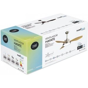 Fabrilamp - Ventilateur de plafond avec lumière - Nickel/Haya - 120cm - Publicité Fabrilamp - Ventilateur de plafond avec lumière - Nickel/Haya - 120cm - Publicité