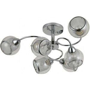 Lampadario Stanley Cromato - 6 E27, Moderno, 26x68x68cm Lampadario Stanley Cromato - 6 E27, Moderno, 26x68x68cm