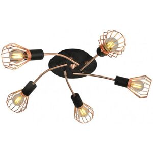 Fabrilamp Plafoniera San Petersburgo 5xE14 Nero/cobre - Plafoniera Fabrilamp Plafoniera San Petersburgo 5xE14 Nero/cobre - Plafoniera