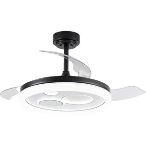Wonderlamp Raina Ventilador de Techo LED Retráctil Negro - Ventilador Wonderlamp Raina Ventilador de Techo LED Retráctil Negro - Ventilador