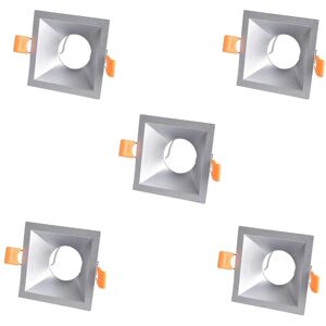 Wonderlamp Pack 5 Empotrables Cuadrados - Plateado Wonderlamp Pack 5 Empotrables Cuadrados - Plateado