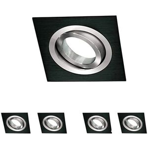 Wonderlamp Confezione da 5 faretti quadrati neri Wonderlamp Confezione da 5 faretti quadrati neri