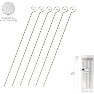 Forged Tool 08140500 Roestvrij Stalen Barbecue Spiesen - 40cm Verpakking met 6 Forged Tool 08140500 Roestvrij Stalen Barbecue Spiesen - 40cm Verpakking met 6