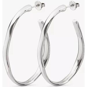 Uno de 50 Ohmmm Silver Hoop Earrings - Women - Handmade - 4.9cm Uno de 50 Ohmmm Silver Hoop Earrings - Women - Handmade - 4.9cm