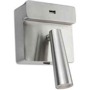 Leds-C4 Gamma LED Wall Reading USB Light Satin Nickel - 175lm - 2700K Leds-C4 Gamma LED Wall Reading USB Light Satin Nickel - 175lm - 2700K