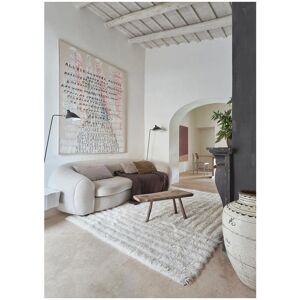 Tapis en laine blanc Lorena Canals avec relief ondulé - 80x140cm - Publicité Tapis en laine blanc Lorena Canals avec relief ondulé - 80x140cm - Publicité