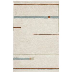 Lorena Canals Tapis Beige avec Lignes Bleues et Vertes - 140x200cm Lorena Canals Tapis Beige avec Lignes Bleues et Vertes - 140x200cm
