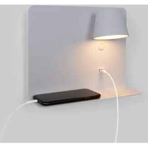 Baskop Wandlamp - 6W Horizontaal Wit - Lezen & Opladen Baskop Wandlamp - 6W Horizontaal Wit - Lezen & Opladen