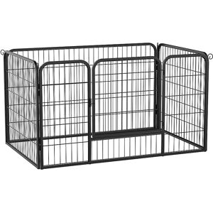 PawHut Parque para Mascotas - 129x84x70 cm, Negro - Jaula de Metal para Perros y Gatos PawHut Parque para Mascotas - 129x84x70 cm, Negro - Jaula de Metal para Perros y Gatos