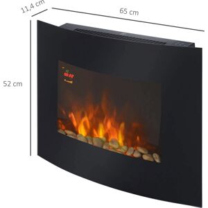 Chimenea eléctrica de pared Homcom - 900/1800W, Negro Chimenea eléctrica de pared Homcom - 900/1800W, Negro