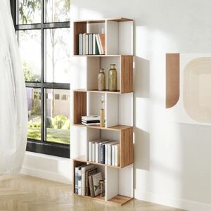 Estantería Homcom en Forma de S Blanca y Madera, 5 Estantes - Estantería/libro Estantería Homcom en Forma de S Blanca y Madera, 5 Estantes - Estantería/libro