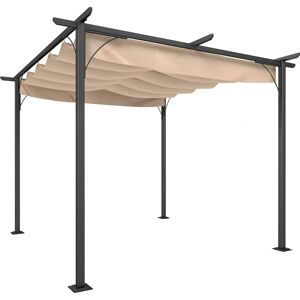 Pergola de Aço Outsunny 3x3m Teto Resistente à Água - Jardim Pergola de Aço Outsunny 3x3m Teto Resistente à Água - Jardim