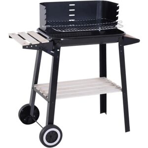 Outsunny Parrilla BBQ de Carbón 87x45x83 cm negra Outsunny Parrilla BBQ de Carbón 87x45x83 cm negra