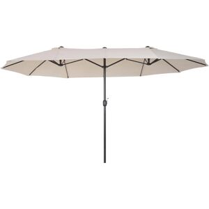 Sombrilla Doble Outsunny 4,55 m Jardín Resistente UV Manivela Beige Sombrilla Doble Outsunny 4,55 m Jardín Resistente UV Manivela Beige