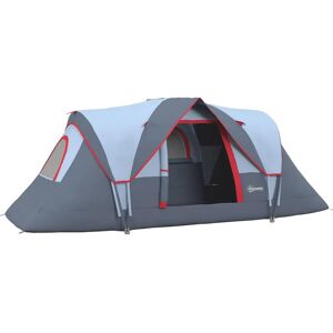 Tienda de Camping Familiar Outsunny - Impermeable 3000mm - Para 5-6 Personas - Resistente a UV - Gris Tienda de Camping Familiar Outsunny - Impermeable 3000mm - Para 5-6 Personas - Resistente a UV - Gris