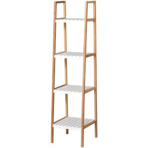 Kleankin Estantería Escalera de Bambú - 4 Niveles para Baño y Cocina Kleankin Estantería Escalera de Bambú - 4 Niveles para Baño y Cocina