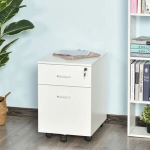 Vinsetto Blanco 40x49x58cm Archivador de Oficina con 2 Cajones Vinsetto Blanco 40x49x58cm Archivador de Oficina con 2 Cajones
