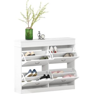 Homcom Mobile Porta Scarpe Bianco - Capacità 16 Paia - Design Moderno Homcom Mobile Porta Scarpe Bianco - Capacità 16 Paia - Design Moderno