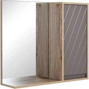 Homcom Armario de Baño Montado en Pared - Roble y Gris Modernista Homcom Armario de Baño Montado en Pared - Roble y Gris Modernista