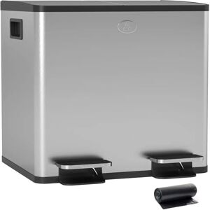 Cubo de basura de cocina de acero inoxidable HOMCOM - 30L Cubo de basura de cocina de acero inoxidable HOMCOM - 30L