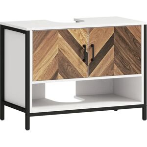 Armario de lavabo HOMCOM - 2 Puertas y Compartimento Abierto Armario de lavabo HOMCOM - 2 Puertas y Compartimento Abierto