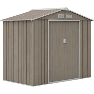 Caseta de Jardín Outsunny 2,42 m² 213x130x185 cm - Efecto madera Caseta de Jardín Outsunny 2,42 m² 213x130x185 cm - Efecto madera