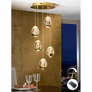 Schuller Roc - Gold Crystal Cluster Drop Pendant with 5 LEDs Schuller Roc - Gold Crystal Cluster Drop Pendant with 5 LEDs