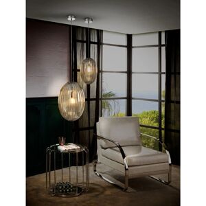 Schuller Ovila Pendant Light - Large Grey Shade, Chrome, 45cm Schuller Ovila Pendant Light - Large Grey Shade, Chrome, 45cm