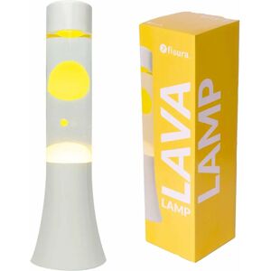 FISURA Lâmpada de Lava Amarela - Lava, 30cm, Base Branca FISURA Lâmpada de Lava Amarela - Lava, 30cm, Base Branca