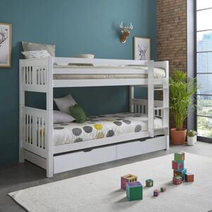 Litera blanca Aventura MUEMUE - 90x190cm, con 2 cajones Litera blanca Aventura MUEMUE - 90x190cm, con 2 cajones