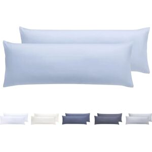 Ensemble de 2 housses d'oreiller en microfibre bleu clair - Publicité Ensemble de 2 housses d'oreiller en microfibre bleu clair - Publicité