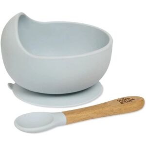 Interbaby Tazón y Cuchara de Silicona - Azul Gris - Juego de Platos para Bebés Interbaby Tazón y Cuchara de Silicona - Azul Gris - Juego de Platos para Bebés