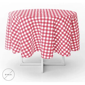 Tovaglia Rotonda con Quadri Rossi ORYX - Ø140cm Tovaglia Rotonda con Quadri Rossi ORYX - Ø140cm