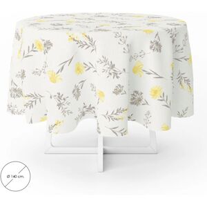 Tovaglia Rotonda Gialla con Fiori ORYX - 140cm Tovaglia Rotonda Gialla con Fiori ORYX - 140cm