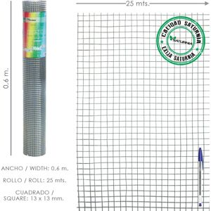SmartGroup Saturnia - Malla soldada galvanizada 13x13mm - 60cm - 25m SmartGroup Saturnia - Malla soldada galvanizada 13x13mm - 60cm - 25m