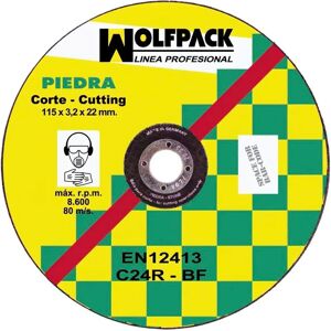 Disque de Coupe Pierre WOLFPACK - 115mm, 3,2mm, 22mm - Disque abrasif Disque de Coupe Pierre WOLFPACK - 115mm, 3,2mm, 22mm - Disque abrasif