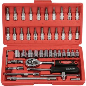 Wolfpack 2350090 Jeu de Clés à Douille - 46 Pièces en Chrome Vanadium Wolfpack 2350090 Jeu de Clés à Douille - 46 Pièces en Chrome Vanadium