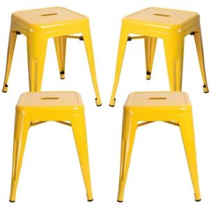 Regalos Miguel Torix Pequenos - 4 Banquetas de Aço - Amarelo Regalos Miguel Torix Pequenos - 4 Banquetas de Aço - Amarelo