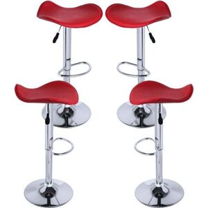 Regalos Miguel Conjunto de 4 Banquetas Vermelhas - Couro Sintético - Aço Reforçado - Conjunto de Banquetas Regalos Miguel Conjunto de 4 Banquetas Vermelhas - Couro Sintético - Aço Reforçado - Conjunto de Banquetas