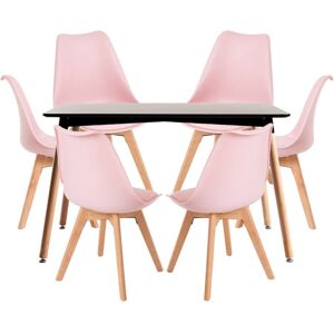 Regalos Miguel - Mesa retangular 120x80cm e 6 cadeiras - Rosa - Conjunto de móveis Regalos Miguel - Mesa retangular 120x80cm e 6 cadeiras - Rosa - Conjunto de móveis