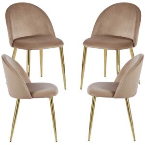 Cadeiras de Jantar Veludo Dourado Miguel - Pack de 4 Cadeiras de Jantar Veludo Dourado Miguel - Pack de 4