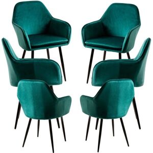 Regalos Miguel Modelo 6 Cadeiras de Jantar Veludo Preto - Conjunto de Mesa Regalos Miguel Modelo 6 Cadeiras de Jantar Veludo Preto - Conjunto de Mesa
