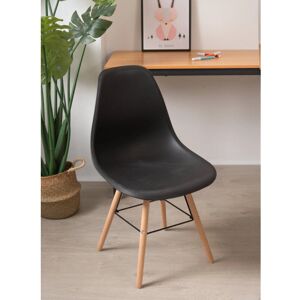 Cadeira Preta de Fábrica e Aço - Miguel Cadeira Preta de Fábrica e Aço - Miguel