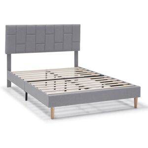 VS Venta-stock - Estructura de Cama tapizada Sorni, Gris claro - Estructura de Cama VS Venta-stock - Estructura de Cama tapizada Sorni, Gris claro - Estructura de Cama