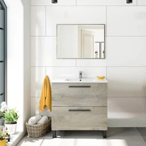 VS Mueble de baño Alaska con 2 cajones y espejo - Tipo de baño VS Mueble de baño Alaska con 2 cajones y espejo - Tipo de baño